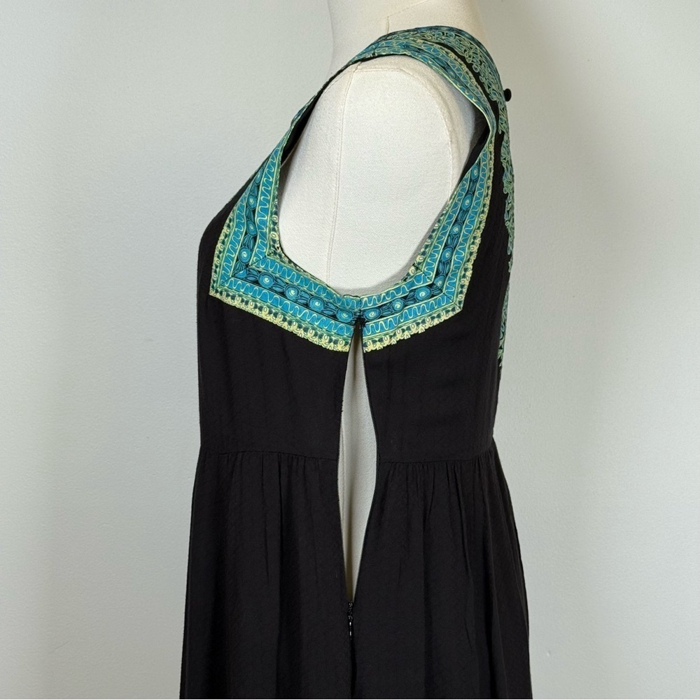 Free People Black And Green Floral Sleeveless Lightweight Dress Women’s Size 2 - Picture 7 of 9